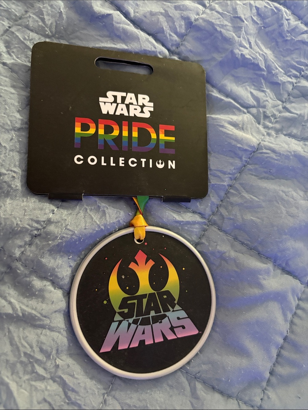 Star Wars Rainbow Rebel Logo Ornament - Black Backing PRIDE!